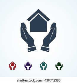  hand and house  icon