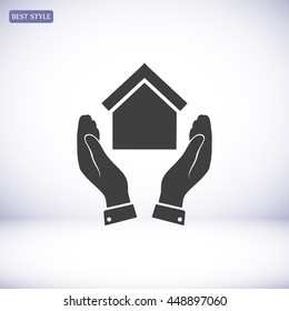  hand and house  icon