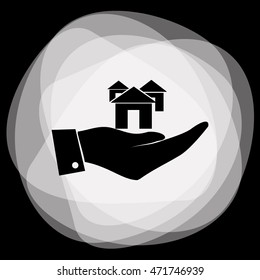Hand with house icon