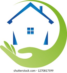 Hand and house logo