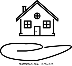 hand house outline icon