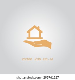 hand and House vector icon