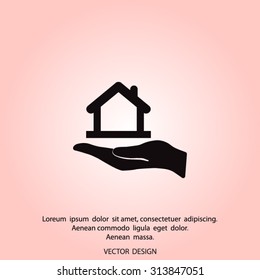 hand and House vector icon