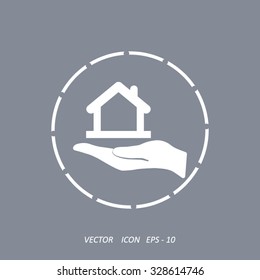 hand and House vector icon