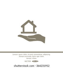 hand and House vector icon