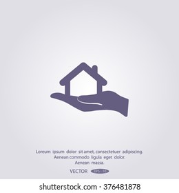hand and House vector icon