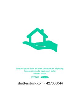 hand and House vector icon