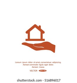 hand and House vector icon