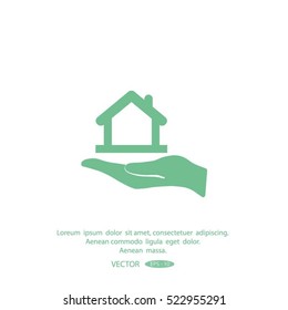hand and House vector icon