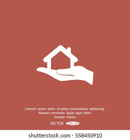 hand and House vector icon