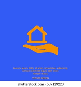 hand and House vector icon