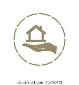 hand and House vector icon