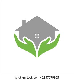 hand and house vector logo