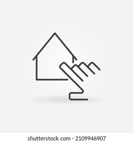 Icono de concepto de búsqueda inmobiliaria con vector de vivienda o estilo de inicio de sesión