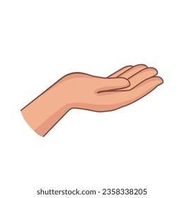 Hand human asking icon in modern flat sign vector