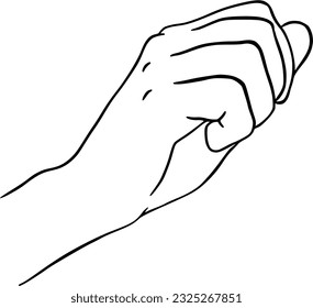 Hand human body part doodle linear cartoon coloring book