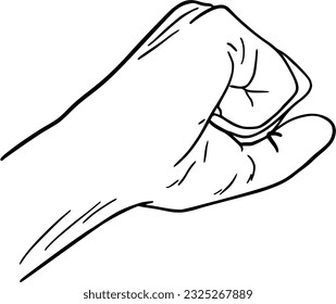 Hand human body part doodle linear cartoon coloring book