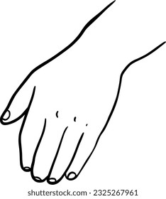 Hand human body part doodle linear cartoon coloring book
