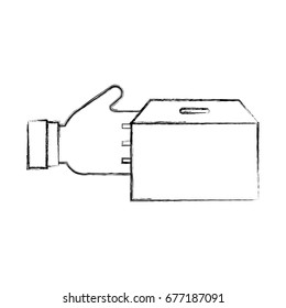 hand human with box carton packing icon
