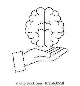 hand human with brain