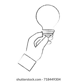 hand human with bulb light