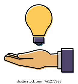 hand human with bulb light