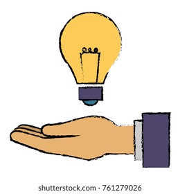 hand human with bulb light