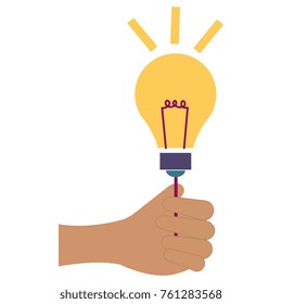 hand human with bulb light