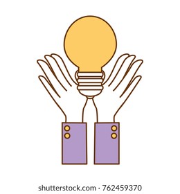 hand human with bulb light