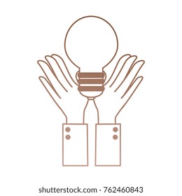 hand human with bulb light