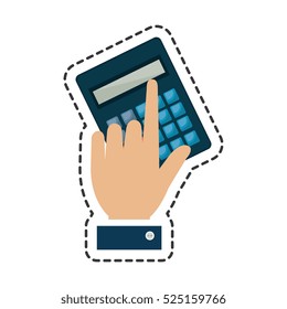 hand human with calculator