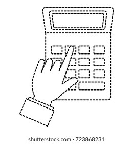 hand human with calculator math isolated icon
