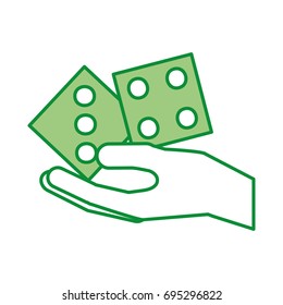 hand human with casino dices