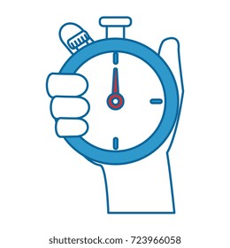 hand human with chronometer timer isolated icon