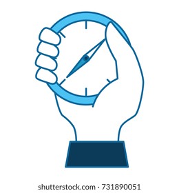 hand human with chronometer timer isolated icon