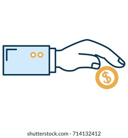 hand human with coin