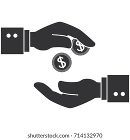 hand human with coin