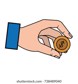 hand human with coin