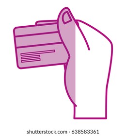 hand human with credit card isolated icon