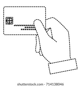 hand human with credit card isolated icon