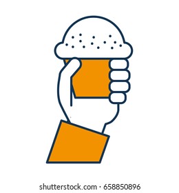 hand human with cup cake sweet icon