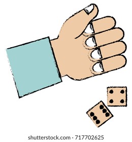 hand human with dices game