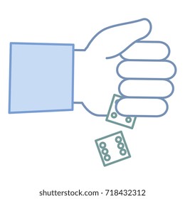hand human with dices game
