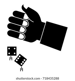 hand human with dices game