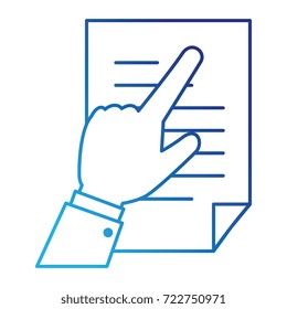 hand human with document paper isolated icon