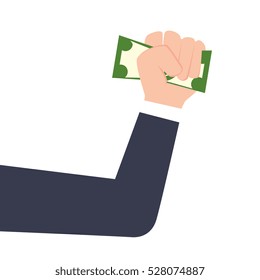 hand human with dollars bills
