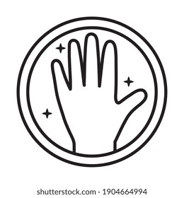 hand human dont touch reopening sticker line style icon vector illustration design