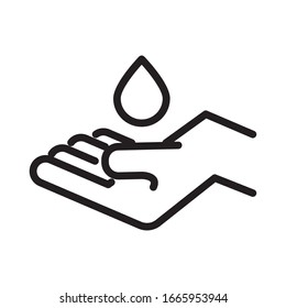 hand human with drop line style vector illustration design