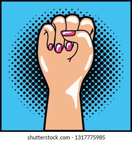 hand human expressing power fist pop art