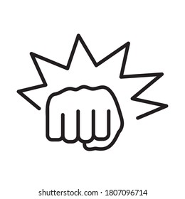 hand human fist protesting line style icon vector illustration design